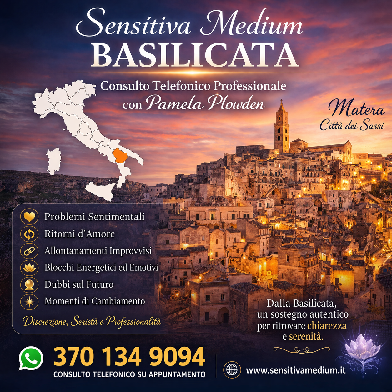 Sensitiva Medium Basilicata – Consulto telefonico con Pamela Plowden